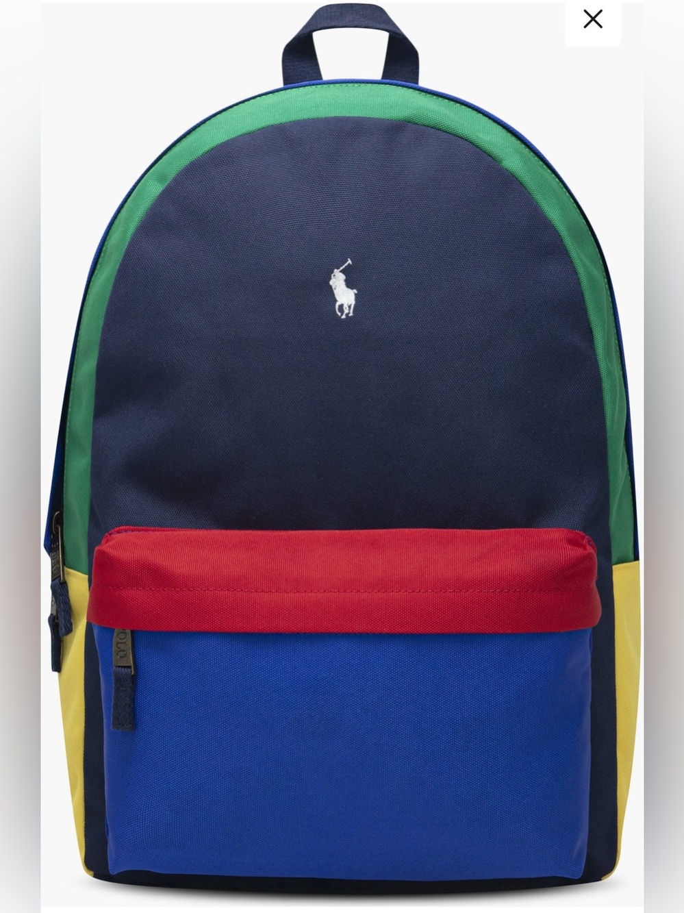 Polo by Ralph Lauren Multicolor Canvas Backpack - Navy/Red/Blue/Green/Yellow